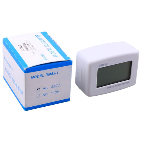 Generic DM55-1 Blue LCD Digital Voltage Meter Voltmeter LED AC 100-300V US Plug...