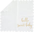 50 Pack 5x5 Inch White Scalloped Napkins with Gold Foil Hello Sweet Baby - Gender Neutral Baby Shower Napkins & Table Decor for Boy Girl Sprinkle ...