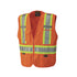 Pioneer Hi Vis Tear-Away Mesh Back Safety Vest for Me - Reflective Tape, 4 Pockets - Construction, Traffic, Security - Orange...