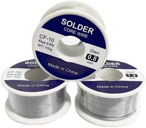 Tin Lead Rosin Core Solder Wire for Electrical Soldering, Content 2.0% Solder Flux Sn63-Pb37 (0.5mm-2.0mm) (Solder-0.8mm)...