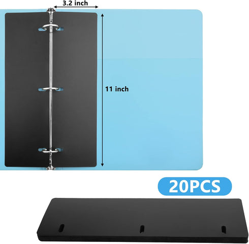 20 PCS Flat Sheet Lifters, Sheet Flatteners, Sheet Lifters Binders, Plastic Sheet Lifters, Protect Binder Page Sheet for 11-Inch x 8-1/2-Inch 3 Ri...