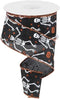 Skeleton Pumpkin Halloween Canvas Wired Edge Ribbon : Black, Orange, White - 2.5" x 10 Yards (30 Feet)...