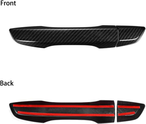 Thenice for 10th Gen Civic Carbon Fiber Grain Door Handle Cover Exterior Decoration Compatible with Honda Civic 2017 2018 2019 2020 2021 with Smar...