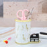 Winterworm Resin Music Notes Pencil Pen Container,Piano Pencil Cup Musical Melody Theme Pen Holder Cup Pencil Pot Desktop Makeup Brush Organizer f...