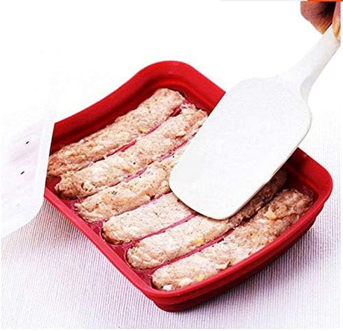 Non-Stick Silicone Sausage Mold for Homemade DIY Hot Dogs,Hot Dog Steamer,BPA Free, Hot Dog Mold for Oven and Microwave (Red, 6-Cavity) for Ice Cu...