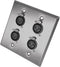Seismic Audio Speakers Stainless Steel Wall Plate - 2 Gang with 4 XLR Female Connectors...