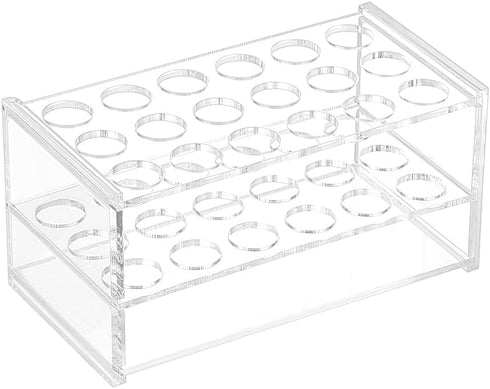 OLYCRAFT 18 Sockets Acrylic Clear Test Tube Rack Transparent Acrylic Test Holder Rack Centrifuge Tube Holder Labortory Display Stands Lab Supplies...