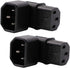 IEC C14 to C13 Power Adapter PDU Plug/Socket Down 90 Degree for LCD Wall Mount TV 2 Pack...