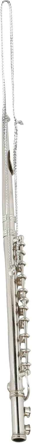 Broadway Gifts Co Silver Tone Flute Instrument 5.5 inch Brass Hanging Ornament...