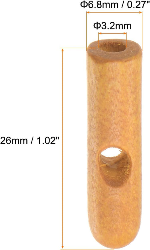 10pcs Umbrella Tail Beads 3.2mm Hole Dia 26mm Length PVA Fiber Umbrella Bone Cover for Folding Umbrella Cover Parts, Wooden...