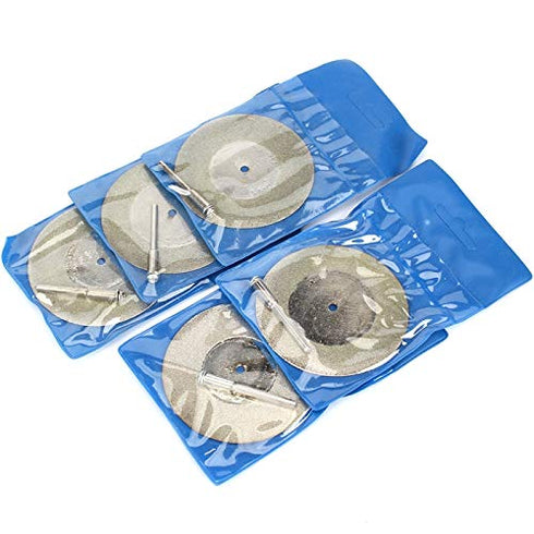 5Pcs 60mm Diamond Cutting Disc Cut Off Wheels with 5Pcs Mandrel 1/8'' Shank Stone Blade for Rotary Tool Drill Attachment Cutting Discs Polishing G...