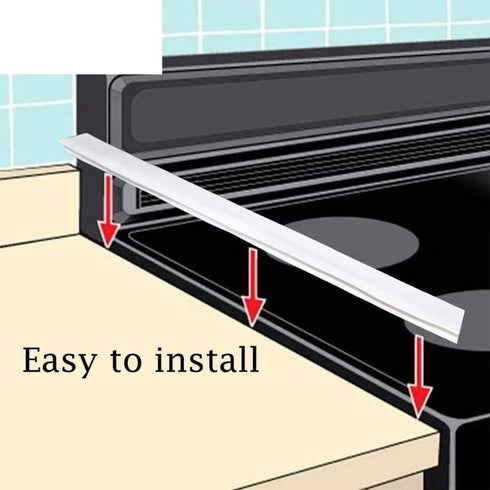 Silicone Kitchen Stove Counter Gap Cover Long & Wide Gap Filler (2 Pack) Seals Spills Between Counters, Stovetops, Washing Machines, Oven, Washer, | Heat-Resistant and Easy Clean (White),25 inches