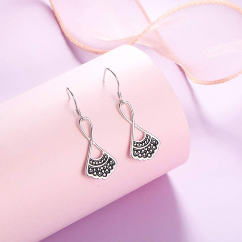 Sterling Silver RBG Dissent Collar Earrings Dangle Drop Stud Jewelry Gifts for Women Fan of Ruth Bader Ginsburg...