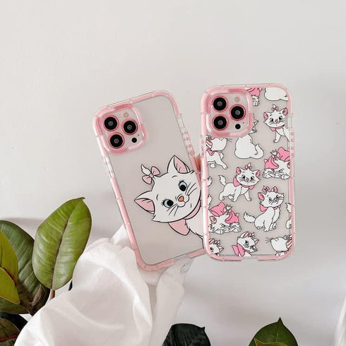 Clear Transparent Soft TPU Light Up in The Dark Case for Apple iPhone 15 Pro Max Cat Kitty Kitten Bow Baby Pink Color Bow Cartoon Anime Cute Lovel...