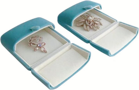 Premium Grade Velvet Aqua Jewelry Packaging Case for Brooch Badge Pin Unique Design Secure Storage...