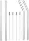 G Reusable Glass Straws Clear - 8.5 inches x 8 mm Straight Drinking Straws Healthy Eco-Friendly BPA Free 4 Pack (2 Straight + 2 Curved) with 4 Cle...