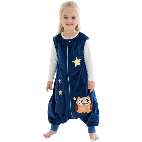 MICHLEY Toddler Sleeping Sack with Feet Newborn Infant Sleeveless Sleeping Bag 2-way Zipper Baby Wearable Blanket for Walkers,Dark Blue Owl,1-3T...