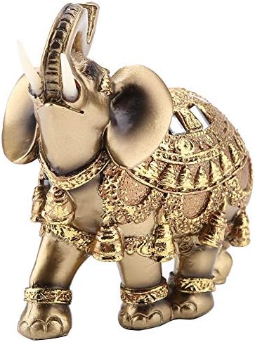 Feng Shui Elephant Statue Golden Collectible Wealth Lucky Elephant Figurine for Home Office Decoration Gift(Large)...