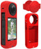 Silicon case+Lens Cap for Insta360 ONE X3 Camera,Comprehensive Protection Waterproof & Dustproof Lightweight (Red)...