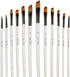 Artist Paint Brushes Set, 12pcs Professional Angular Paintbrushes for Acrylic Watercolor Oil Painting, Face Body Nail Art, Crafts, Canvas, Rock, S...