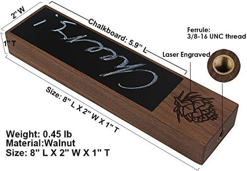 Engraved Beer Tap Handle with Chalkboard, 8"X 2", Square Beer Tap Handle Made from Walnut wood, Unique beer gift for men...