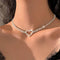 Rhinestone Choker Necklace Silver Heart Necklaces Butterfly Crystal Chokers Bling Tennis Chain Neck Jewelry for Women and Girls...
