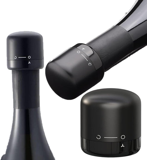 2 Pack Plastic Silicone Wine Bottle Stoppers Reusable Compact Wine Preserver Bottle Saver Wine Corks Keep Fresh Fits Any Bottle...
