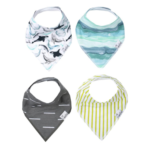 Copper Pearl 4 Pack Soft Cotton Baby Bibs for Drooling and Teething, Absorbent Drool Bibs for Baby Girl and Boy, Adjustable to Fit Newborns to Tod...