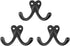 Renovators Supply Bathroom Hooks 2 in. Black Cast Iron Wall Mount Double Hooks for Hanging Robe, Towel, Hat, with Mounting Hardware Pack of 3...