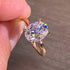 14k Gold Oval Zircon Women's Ring Bridal Wedding Ring Engagement Wedding Ring Cocktail Crystal Diamond Ring...