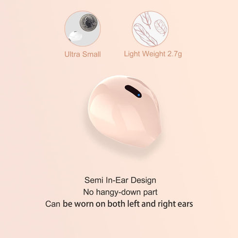 Invisible Wireless Blue Tooth Earbuds Mini Earpiece Small Ear Buds Semi in-Ear Headphone Touch Control for Work, Home, Music, Audiobooks and Podca...