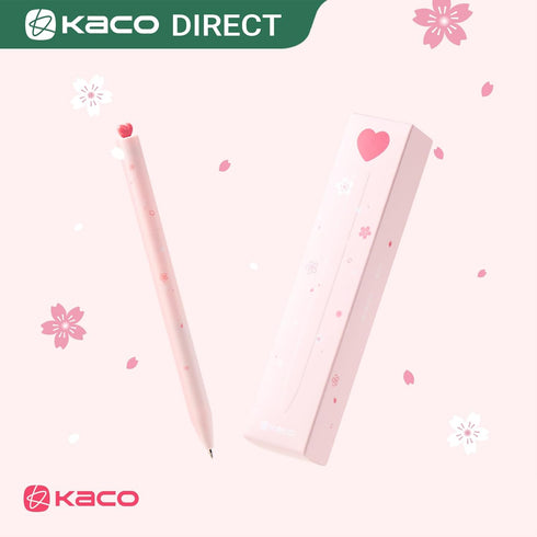 Kaco FIRST Gel Pens Cute Stationery, Pack of 2 Pieces Heart Pen Set with Extra 4 Black Refills (2 Pink)...