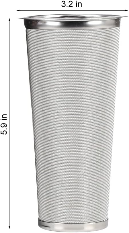 Premium conical Infuser Cold Brew Coffee Maker for 1 QT Wide Mouth Mason Jars. 50 Micron EXTRA Fine Mesh 304 Stainless Steel with Free Silicone Se...