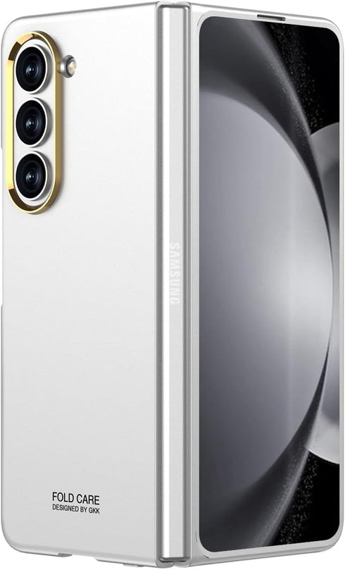 Miimall for Fold 5 Case with Screen Protector, Skin-Touch Texture HD Screen Protector Slim Case for Z Fold 5 - Silver......