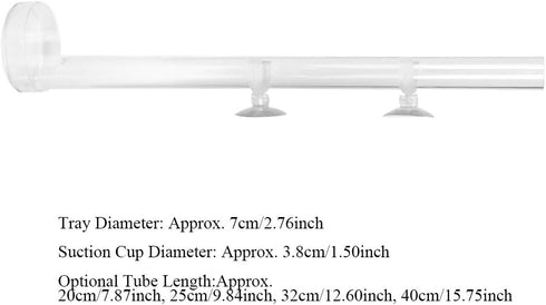 Shrimp Feeding Tube and Dish, Acrylic Transparent Aquarium Feeder Shrimp Feeder Tube Tray with Suction Cups Tube Feeding Dish Tray for Fish Tank A...