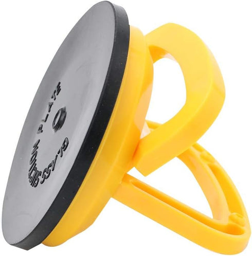 MAKERELE Glass Suction Cup Vacuum Window Lifter 4.7", Yellow Plastic Suction with Handles, for Glass,Tiles, Mirror, Granite Lifting and Objects Mo...