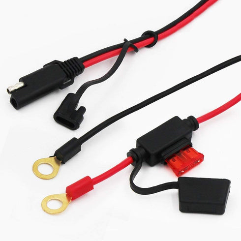 SPARKING 6FT Ring Terminal Cable - SAE to O Ring Terminal Harness Quick Connect/Disconnect Assembly, 10A Fuse (6FT)...