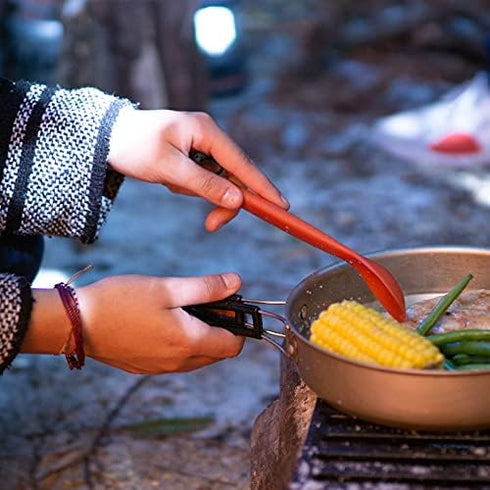 Tapirus Spork Tactical Orange | BPA Free Spoon Fork, Stainless Steel Knife and Fire Starter | 3 in 1 multipurpose utensil | Outdoor hiking, campin...