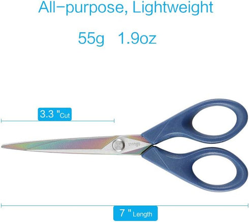 LIVINGO Scissors 7 Inch All Purpose Titanium Scissors Bulk 2 Pack, Left/Right Handed, Forged Stainless Steel Sharp Blade Shears Multipurpose for H...