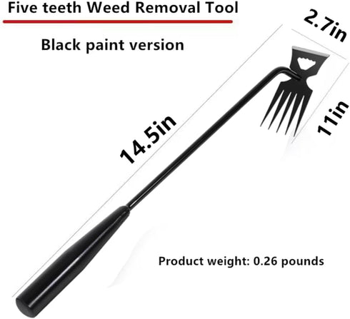 Weed Removal Tool, 2024 New Garden Weeding Tools Manganese Steel Hand Weeder Tool with Handle, 5 Teethes Dual Purpose Manual Weeders Tool Weed Pul...