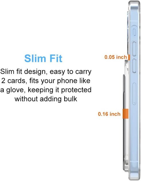 ?Upgrade? for iPhone 13 Pro Max Clear Wallet Case, Anti-Yellowing Slim Fit Thin TPU Bumper + PC Back Case with 2 Cards Holder...