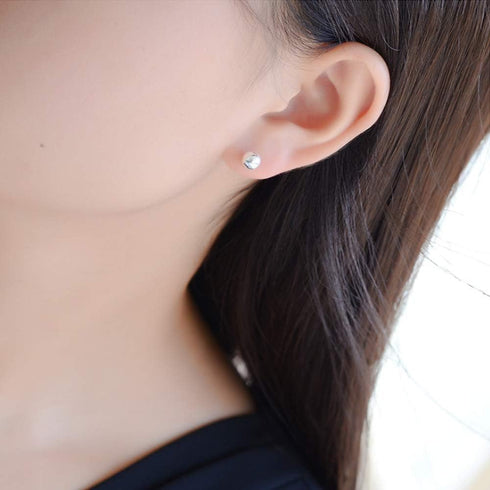 925 Sterling Silver Stud Earrings for Women, Sterling Silver Earrings Tiny Stud Earrings for Multiple Piercings 5 Pairs Different Sizes Stud Earri...