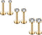 16G Diamond CZ Lip Rings Labret Monroe Nose Tragus Helix Ear Piercing Jewelry Surgical Stainless Steel 2/3/4mm CZ 8mm Bar Length 3 Pairs Set...