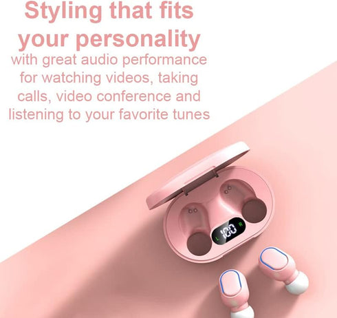 Acuvar Fully Wireless Bluetooth 5.0 Rechargeable iPX4 Water & Sweat Proof Earbud Headphones w Microphone, Touch Controls, Smart LCD Charging Case,...