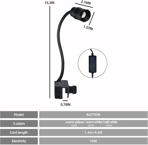 UPETTOOLS Aquarium Light Full Spectrum Fish Tank Lights LED Zoom Lights for Plants 3 Colors Adjustable Focal Length (10)...