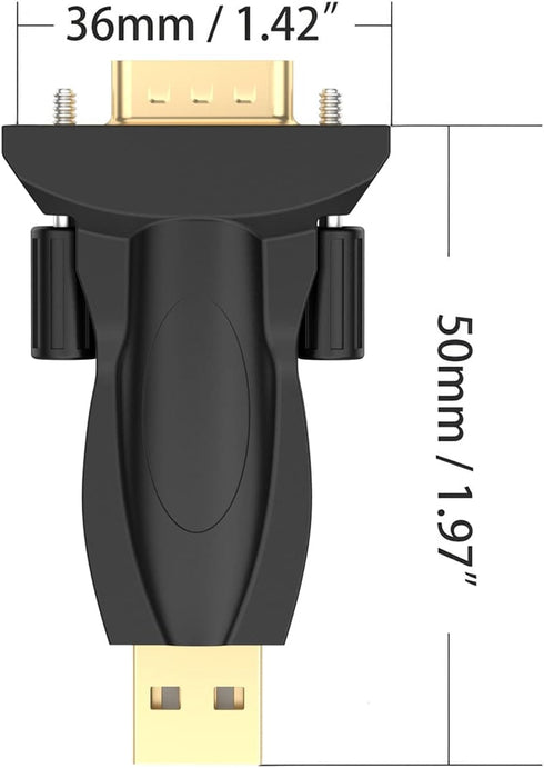 CableCreation USB to RS232 Male Adapter with PL2303 Chipset, USB to DB9 Serial Converter for Windows 11, 10, 8.1, 8, 7, Linux and Mac OS,Black...