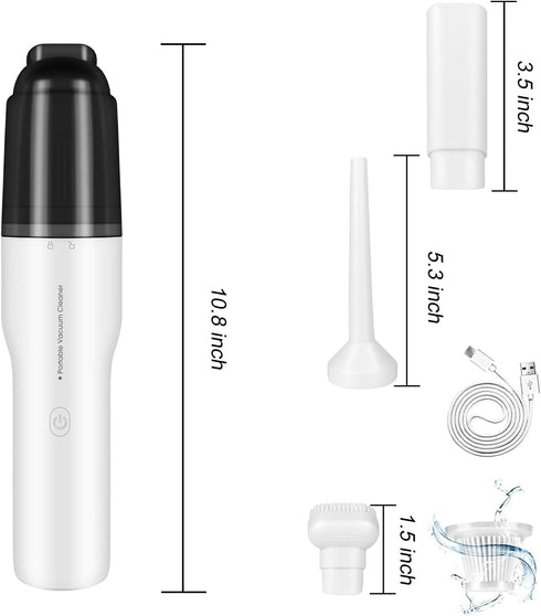 Handheld Vacuum Cordless, Mini Car Vacuum Cleaner High Power, Hand Held Vacuum USB Rechargeable, Keyboard Wireless Handheld Vacuum for Car Home Of...