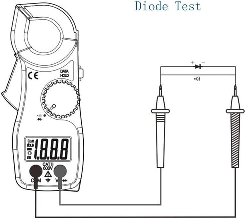 Digital Clamp Meter Multimeter AC/DC voltmeter, AC/DC Current, Resistance, Diode Tester With Overload Protection Results Recorder LCD Display...
