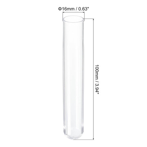 PATIKIL 10ml Plastic Test Tubes with Cork Stoppers, 20Pcs 100x16mm Tubes for Scientific Party Decoration Candy Bead Storage Bath Salt Lab Use, Cle...