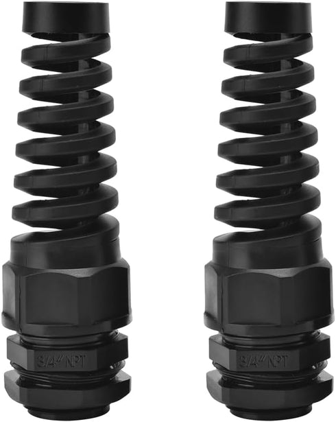 Strain Relief Cord Connector, CGELE 2 Pack NPT 3/4" Waterproof Cable Gland Cord Grip Spiral Adjustable Connector Strain Relief Cord Connectors Joi...